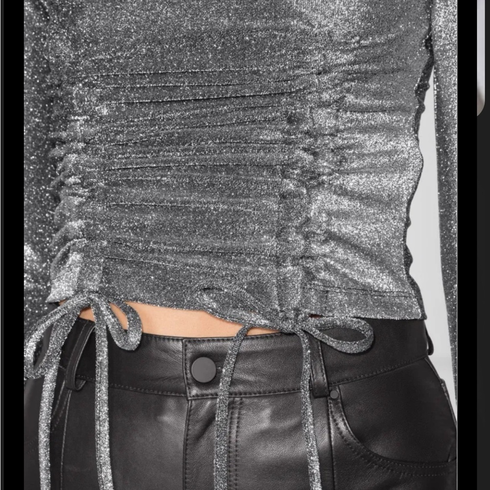 Silver Ruched Women's Top